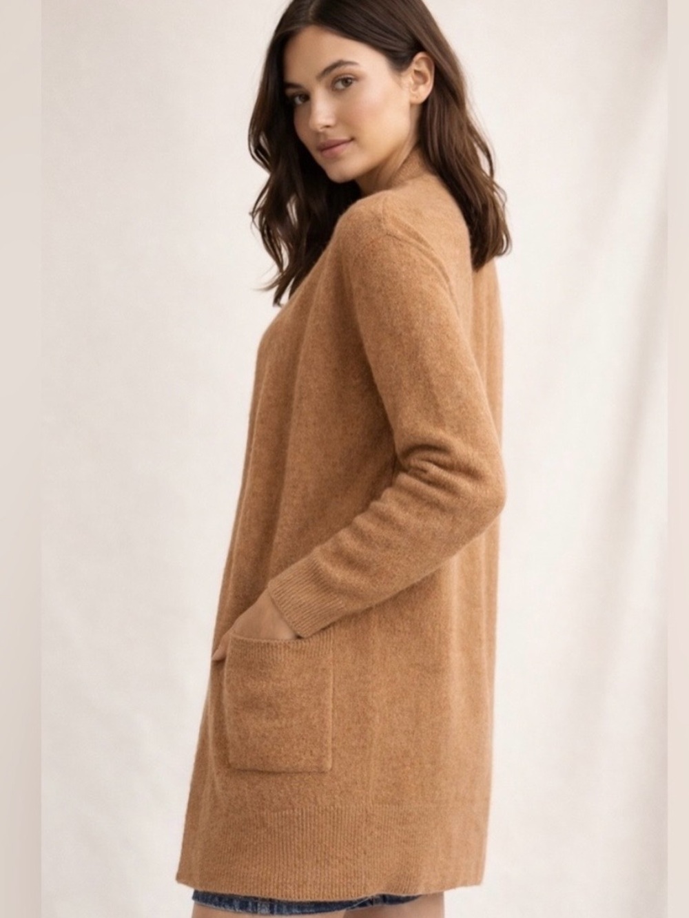 Madewell Oversized Cozy Long Pocket Cardigan Camel Size XXS (fits like a Medium)